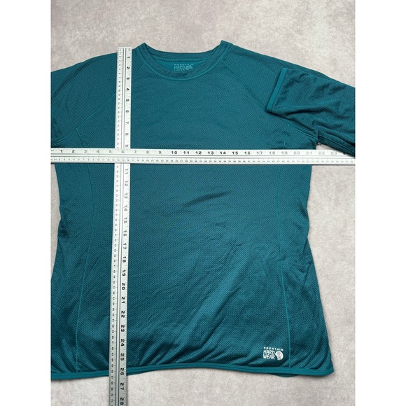 Mountain Hardwear Women L Teal Sleeve Fleece Lined Pullover Shirt Outdoor Active - Picture 4 of 16